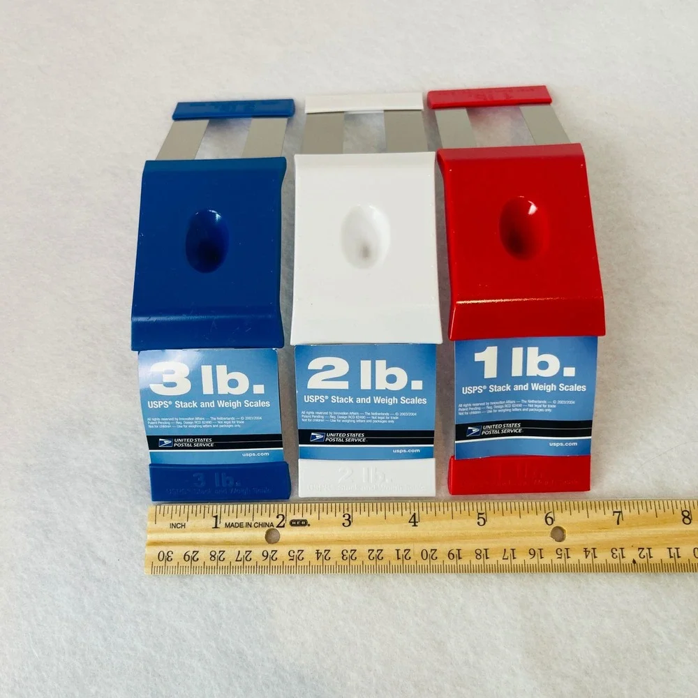 USPS Stack and Weigh Scales Red White Blue Shipping‎ Scale Set 1-6 lbs Capacity